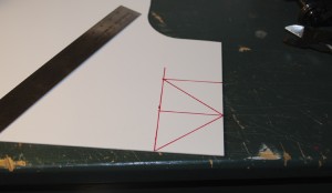 Laying out the center brace on .030 styrene