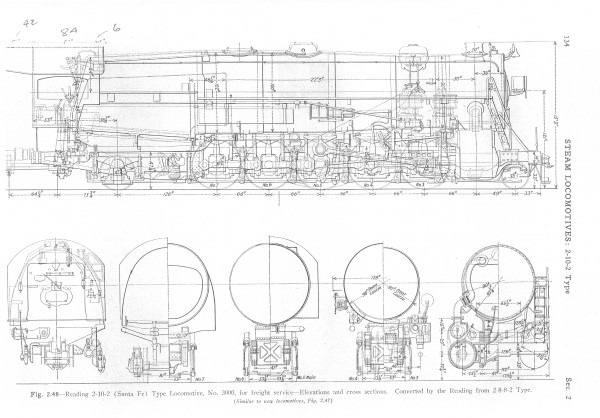Reading K1sa drawing from the Locomotive Cyclopedia