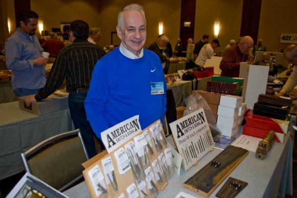 John Paultz (American Switch & Signal) at his table.